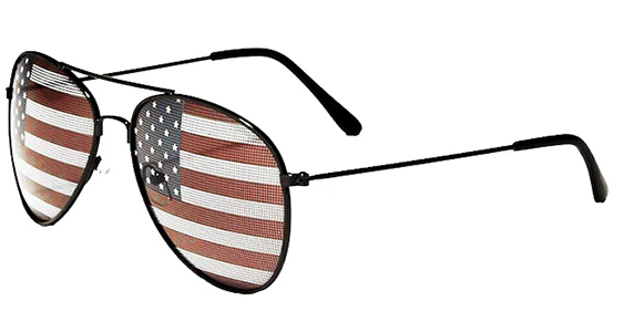 Oval USA Flag Aviator Sunglasses - Image 2