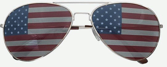 Oval USA Flag Aviator Sunglasses - Image 3