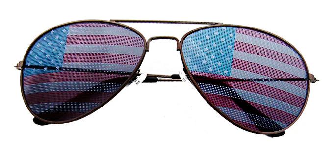 Oval USA Flag Aviator Sunglasses - Image 4