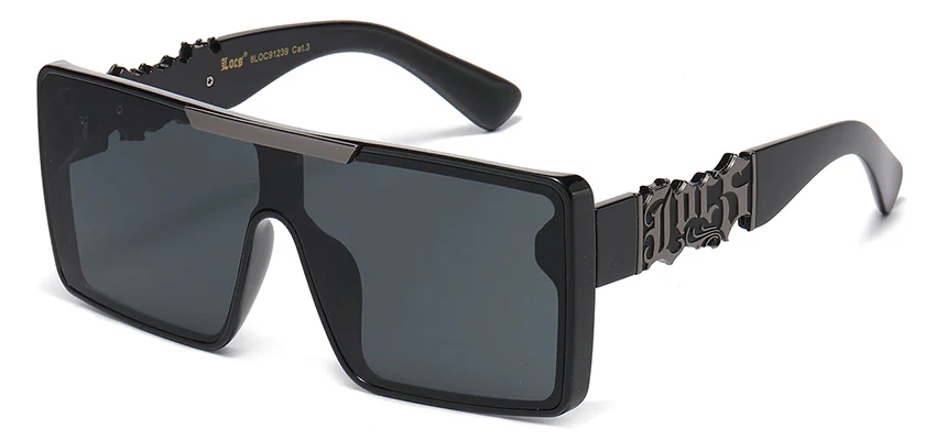 Flat Top Large Frame Locs Hip Hop Sunglasses - Image 2
