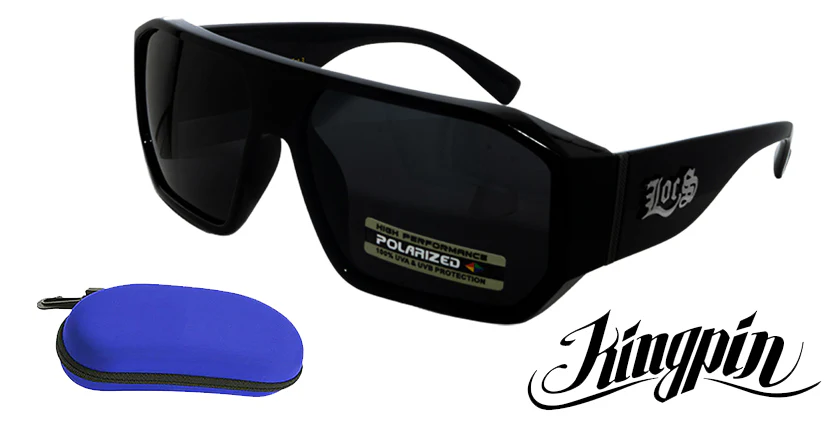LOCS "KINGPIN" Large Frame Shield Polarized Sunglasses. with Logo - Image 2