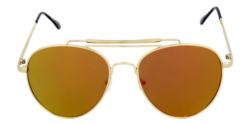 Gold Frame Mirrored Aviator Sunglasses - Image 2