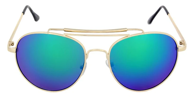 Gold Frame Mirrored Aviator Sunglasses - Image 3