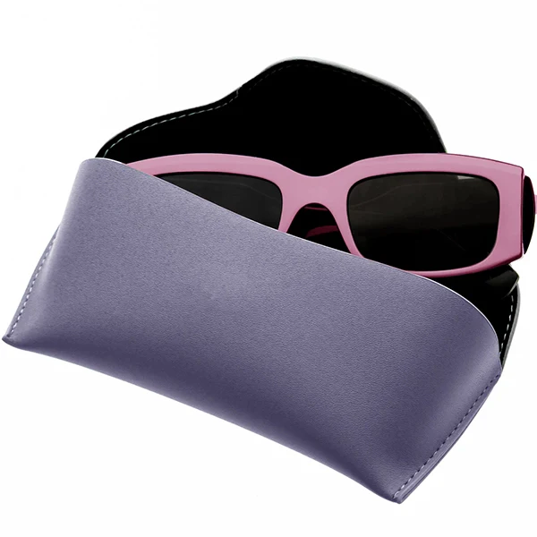 Soft Faux Leather Sunglass Case w/ Magnetic Closure - Image 2